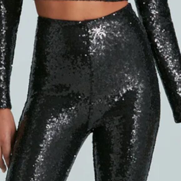 NWT Black Tie Sequins Skinny Pants XXL - Picture 3 of 13